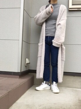 「w closet（ダブルクローゼット）のアイテム（ジャケット/アウター、パープル系）」を使った、るりさん（レディース・151cm）の秋コーディネート
