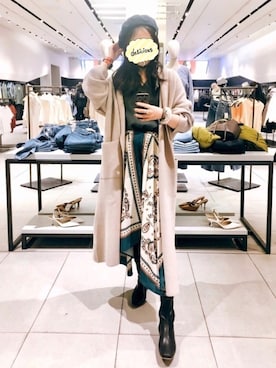 「IENA」｜「アイテム（ノーカラーコート）」を使った、🥘Achernarx🦉さん（レディース・161cm）の冬コーディネート