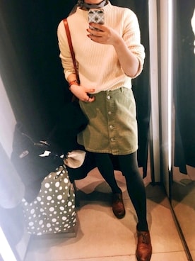 「MARGARET HOWEEL」｜「アイテム（スカート）」を使った、🥘Achernarx🦉さん（レディース・161cm）の冬コーディネート