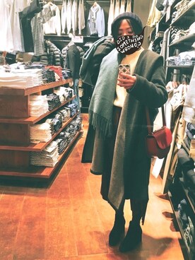 「NANO universe（ナノユニバース）のアイテム（ノーカラーコート）」を使った、🥘Achernarx🦉さん（レディース・161cm）の冬コーディネート