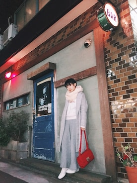 「GAYA（ガヤ）のアイテム」を使った、光永さん（レディース・159cm）の冬コーディネート