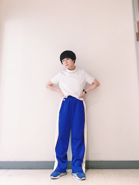 「ジャージーパンツ」｜「アイテム（腕時計）」を使った、光永さん（レディース・159cm）の夏コーディネート
