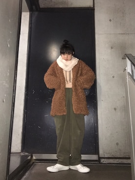 「プードルコート」｜光永さん（レディース・159cm・20代）の冬コーディネート
