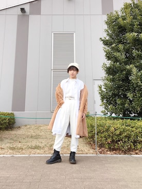 「MINELAL（ミネラル）のアイテム（その他アウター）」を使った、光永さん（レディース・159cm）の冬コーディネート