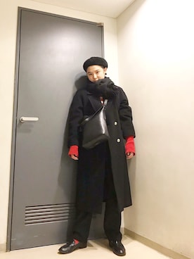 「アイテム（イヤリング）」を使った、光永さん（レディース・159cm・20代）の冬コーディネート