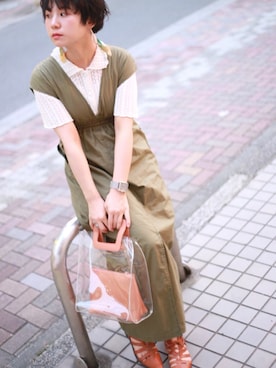 「アイテム（イヤリング）」を使った、光永さん（レディース・159cm・20代）の夏コーディネート