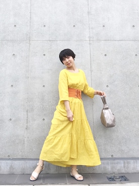 「アイテム（イヤリング）」を使った、光永さん（レディース・159cm・20代）の夏コーディネート