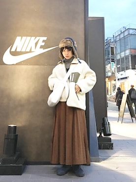 「MINELAL（ミネラル）のアイテム」を使った、光永さん（レディース・159cm）の冬コーディネート