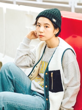 光永さん（レディース・159cm）の冬コーディネート