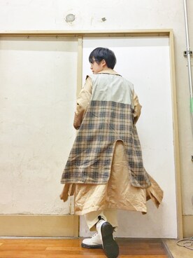 「アイテム（トレンチコート）」を使った、光永さん（レディース・159cm・20代）の春コーディネート