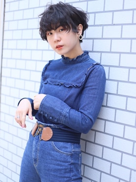 「present（プレゼント）のアイテム（トップス）」を使った、光永さん（レディース・159cm）の春コーディネート