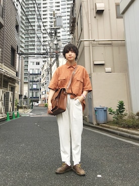 「ビッグシャツ」｜「アイテム（腕時計）」を使った、光永さん（レディース・159cm）の夏コーディネート
