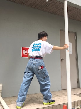 「白Tシャツ×デニム」｜「アイテム（その他）」を使った、光永さん（レディース・159cm）の夏コーディネート