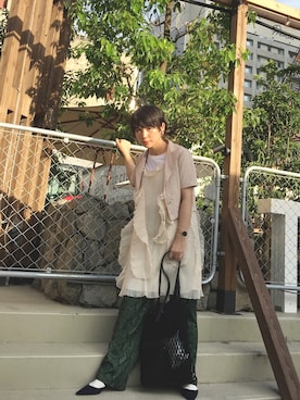 「SCALA（スカラ）のアイテム（アクセサリー）」を使った、光永さん（レディース・159cm）の秋コーディネート