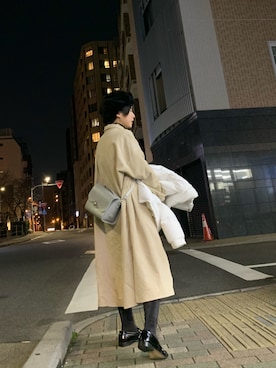「アイテム（シャツワンピース）」を使った、光永さん（レディース・159cm・20代）の冬コーディネート