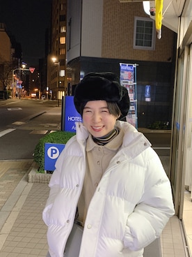 「アイテム（シャツワンピース）」を使った、光永さん（レディース・159cm・20代）の冬コーディネート