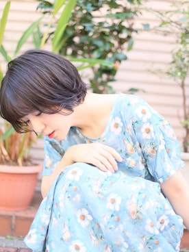 「水色」｜「アイテム（ワンピース/ドレス）」を使った、光永さん（レディース・159cm）の秋コーディネート