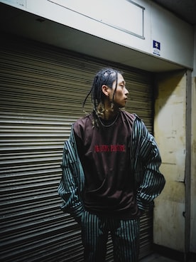 「PLEASURES（プレジャー）のアイテム（ジャケット/アウター）」を使った、nesさん（メンズ・174cm）の秋コーディネート