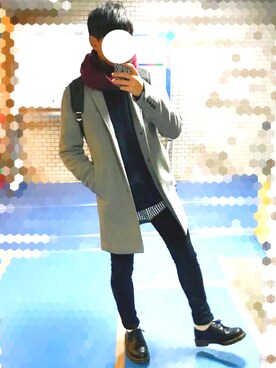 「GAP（ギャップ）のアイテム（チェスターコート）」を使った、muroさん（メンズ・172cm）の秋コーディネート