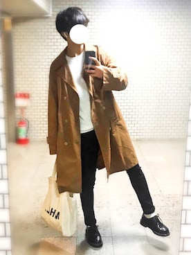 「niko and...（ニコアンド）のアイテム（トレンチコート）」を使った、muroさん（メンズ・172cm）の秋コーディネート