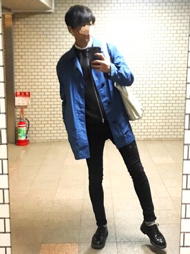 「Lui's（ルイス）のアイテム（ライダースジャケット）」を使った、muroさん（メンズ・172cm）の秋コーディネート