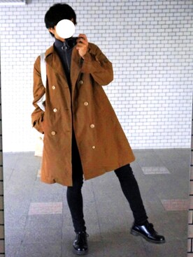 「niko and...（ニコアンド）のアイテム（トレンチコート）」を使った、muroさん（メンズ・172cm）の秋コーディネート