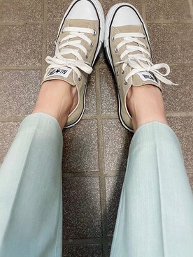 「UNIQLO（ユニクロ）のEZYアンクルパンツ（2WAYストレッチ・丈標準64～66cm）（その他パンツ、グリーン系）」を使った、marrrinさん（レディース・153cm）の春コーディネート