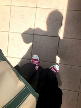 「CONVERSE（コンバース）のコンバース CONVERSE CANVAS ALL STAR OX（スニーカー、レッド系）」を使った、marrrinさん（レディース・153cm）の夏コーディネート