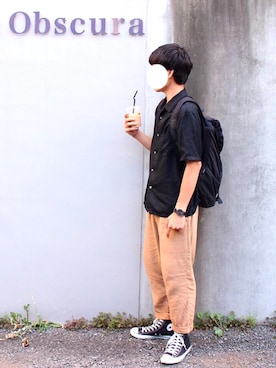 「リラックスパンツ」｜「アイテム（腕時計）」を使った、chenさん（メンズ・177cm）の夏コーディネート