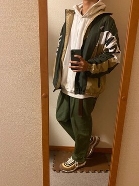 「KANGOL（カンゴール）のアイテム（ナイロンジャケット）」を使った、れんとさん（メンズ・170cm）の冬コーディネート