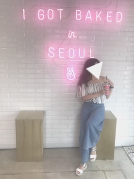 「韓国旅行」｜「アイテム（Tシャツ/カットソー）」を使った、Maxxxaさん（レディース・154cm）の夏コーディネート