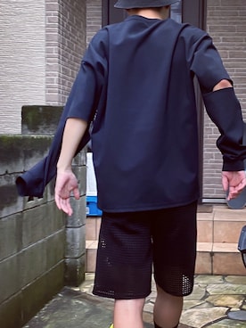 「MR.GENTLEMAN（ミスタージェントルマン）のアイテム（スウェット）」を使った、りーたさん（メンズ・169cm）の夏コーディネート