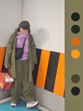 「BEAMS（ビームス）のアイテム（その他アウター）」を使った、楊さん（レディース・157cm）の冬コーディネート