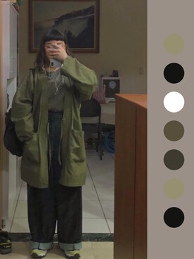 「BEAMS（ビームス）のアイテム（その他アウター）」を使った、楊さん（レディース・157cm）の冬コーディネート