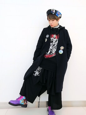 「アシンメトリー」｜「アイテム（財布/小物）」を使った、すいさん（レディース・154cm）の冬コーディネート