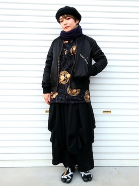 「足袋」｜「アイテム（ブルゾン）」を使った、すいさん（レディース・154cm）の冬コーディネート