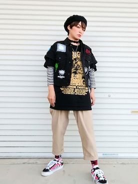 「RNA」｜「アイテム（ハンチング/ベレー帽）」を使った、すいさん（レディース・154cm）の春コーディネート