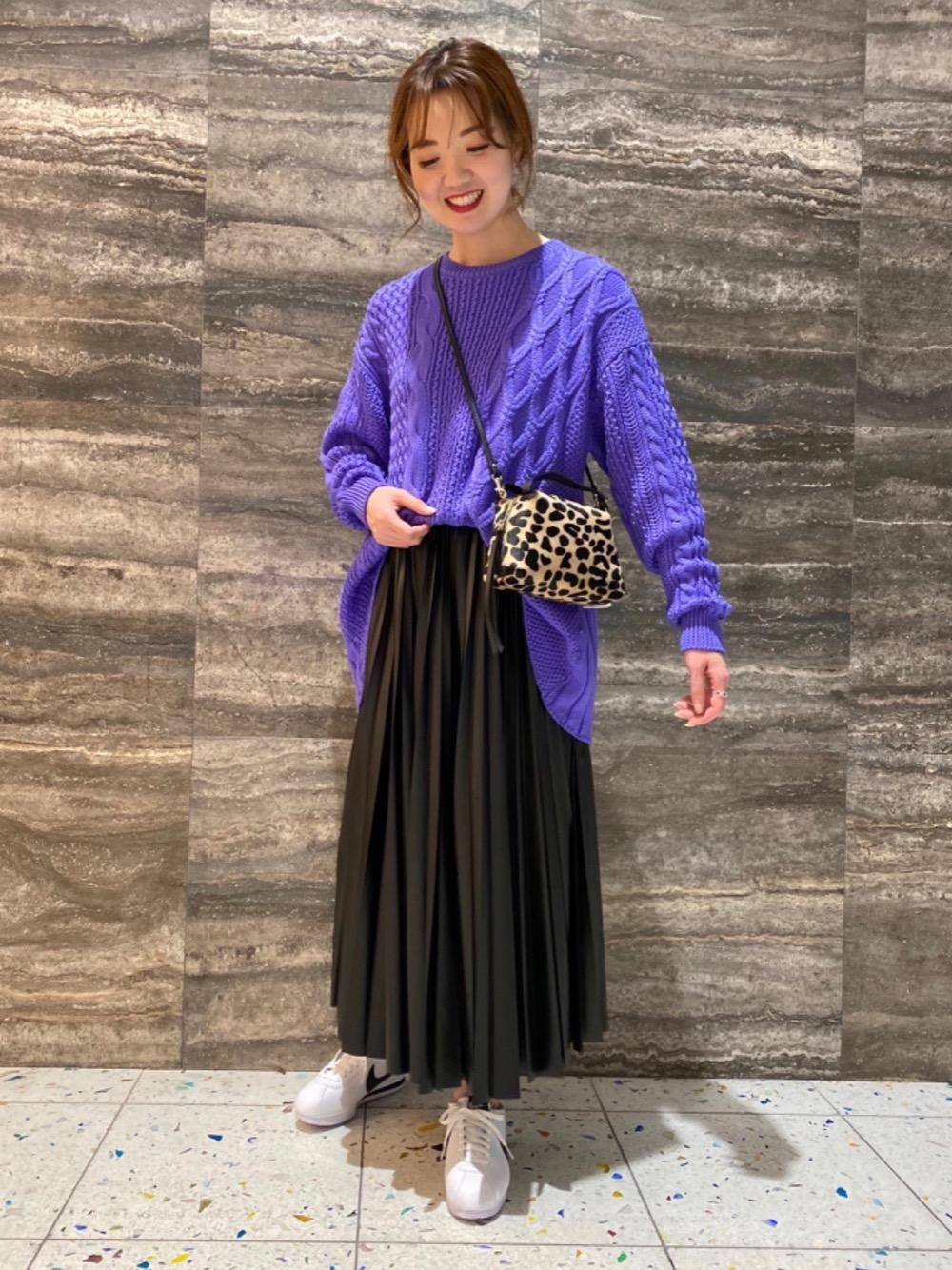 BATONER シグネチャー パープル タートルネック セーター ニット