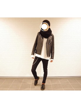 「STUDIOUS（ステュディオス）のアイテム（財布/小物）」を使った、RYONさん（メンズ・178cm）の冬コーディネート
