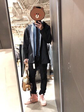 「ZARA MANのアイテム（チノパンツ）」を使った、Ailenrocさん（メンズ・173cm）の秋コーディネート