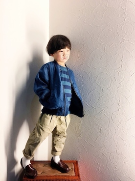 「誕生日」｜「アイテム（ブルゾン）」を使った、coha-chan2さん（キッズ・100cm）の冬コーディネート