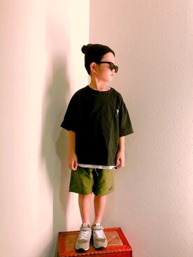 「NEEDLE WORK SOON（ニードルワークスーン）のアイテム」を使った、coha-chan2さん（キッズ・110cm）の夏コーディネート