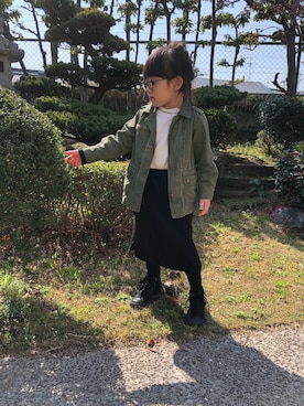「アイテム（ミリタリージャケット）」を使った、coha-chan2さん（キッズ・100cm）の春コーディネート