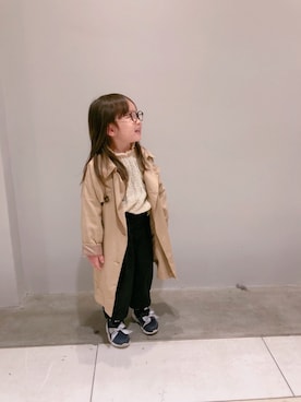 「アイテム（トレンチコート）」を使った、coha-chan2さん（キッズ・100cm）の春コーディネート