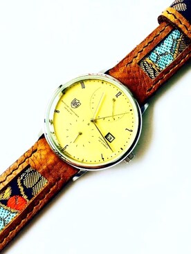 「着物生地」｜47Ronin Watch Strapsさん（メンズ・177cm）の秋コーディネート