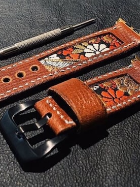 「着物生地」｜47Ronin Watch Strapsさん（メンズ・177cm）の秋コーディネート