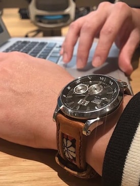 「時計ベルト」｜47Ronin Watch Strapsさん（メンズ・177cm）の秋コーディネート