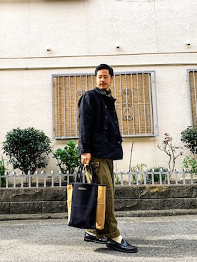 「m47」｜「アイテム（カバーオール）」を使った、達也さん（メンズ・176cm）の秋コーディネート