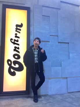「Confirm（コンファーム）のアイテム（ブルゾン）」を使った、コンファーム 成田さん（メンズ・170cm）の秋コーディネート