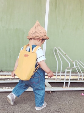 「Wrangler（ラングラー）のアイテム（オールインワン・サロペット）」を使った、_____itsu◡̈さん（キッズ・80cm）の夏コーディネート